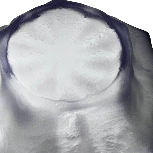 Vintage Viking Frosted Satin Purple Glass Bowl Violet Lotus Flower Petal Dish - Picture 5 of 8